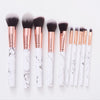 Image of 10 Marble Pattern Brush Set with Makeup Brush Holder