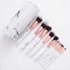 Image of 10 Marble Pattern Brush Set with Makeup Brush Holder