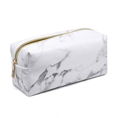 Marble Leather Makeup Bag