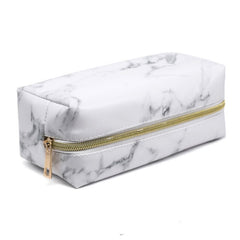 Marble Leather Makeup Bag